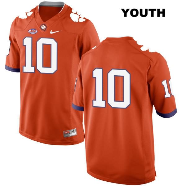 Youth Clemson Tigers #10 Derion Kendrick Stitched Orange Authentic Style 2 Nike No Name NCAA College Football Jersey VMT4046MM